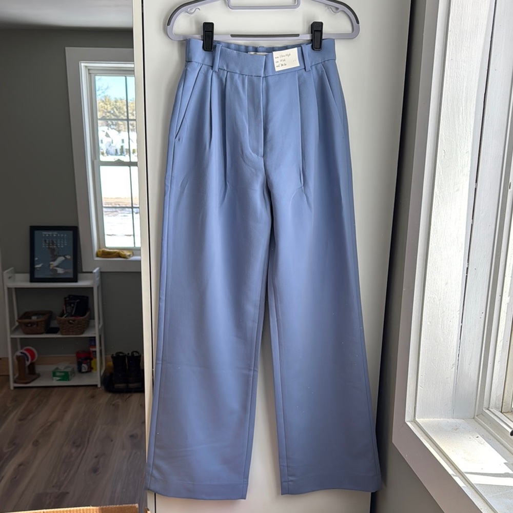 Abercrombie & Fitch Blue Ultra High Rise Wide-Leg Trousers